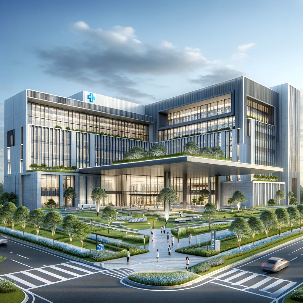 Online Hospital Exterior Elevation Design